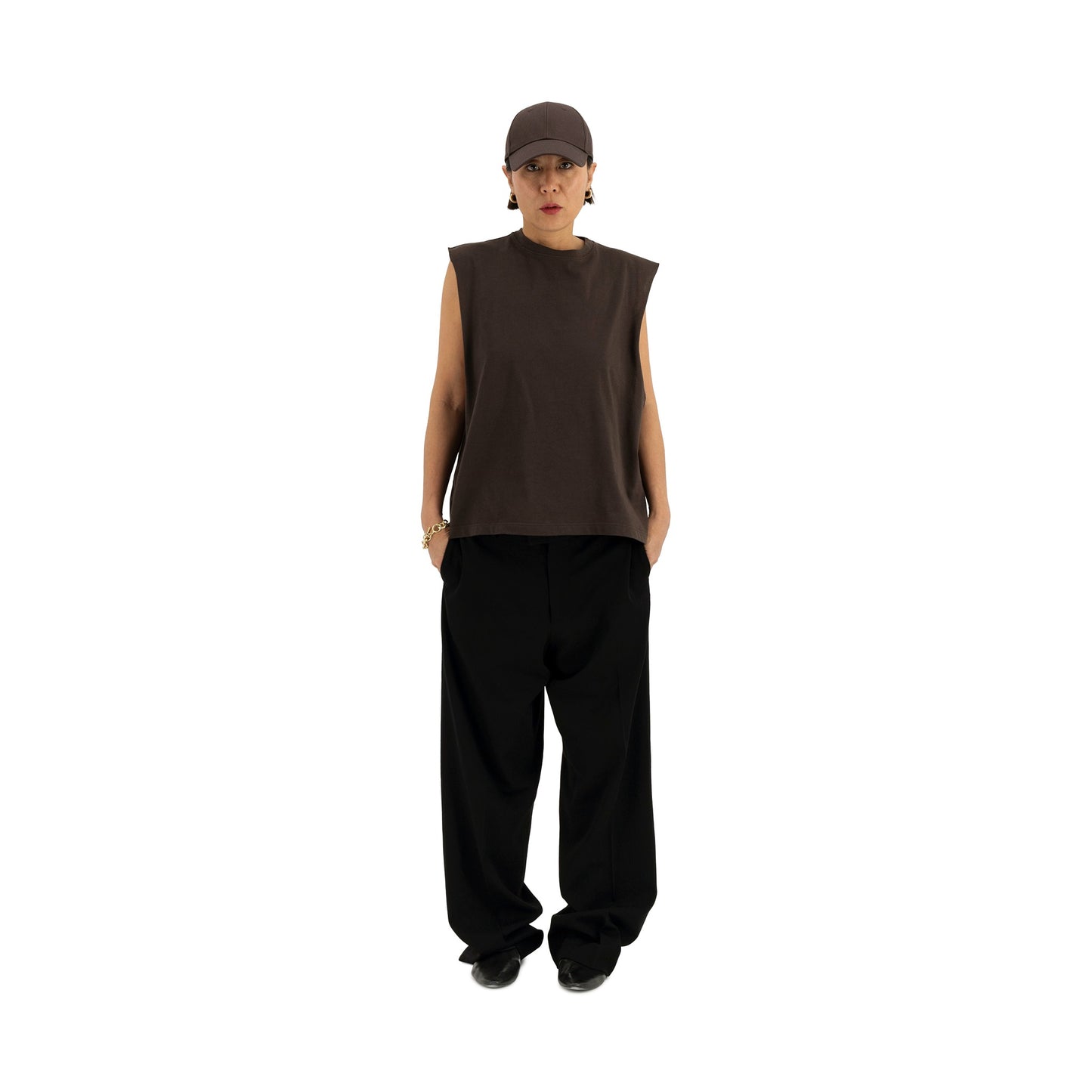 Gilles Straight Tropical Wool Twill Leg Formal Trousers Dark Chocolate Brown