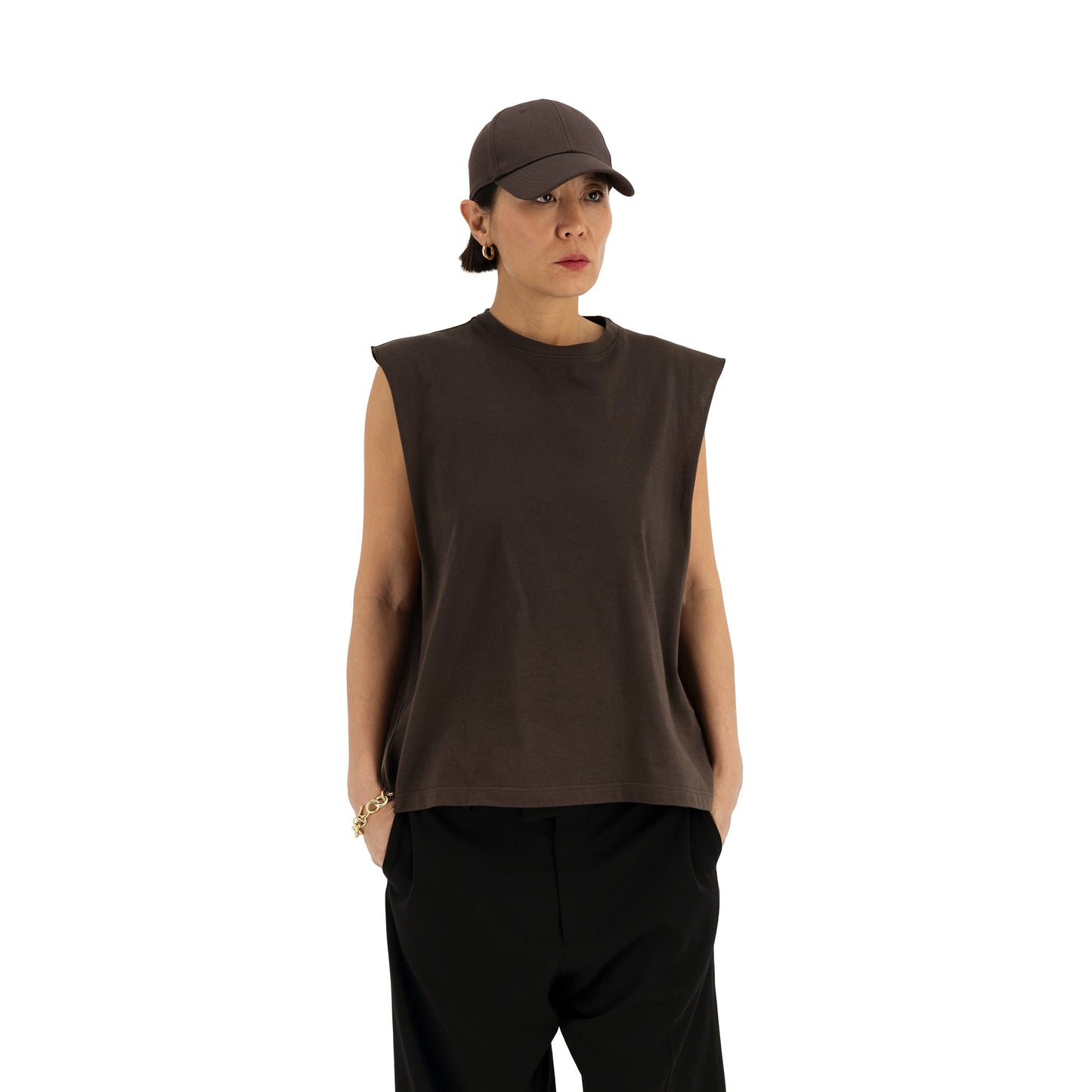 Gilles Straight Tropical Wool Twill Leg Formal Trousers Dark Chocolate Brown