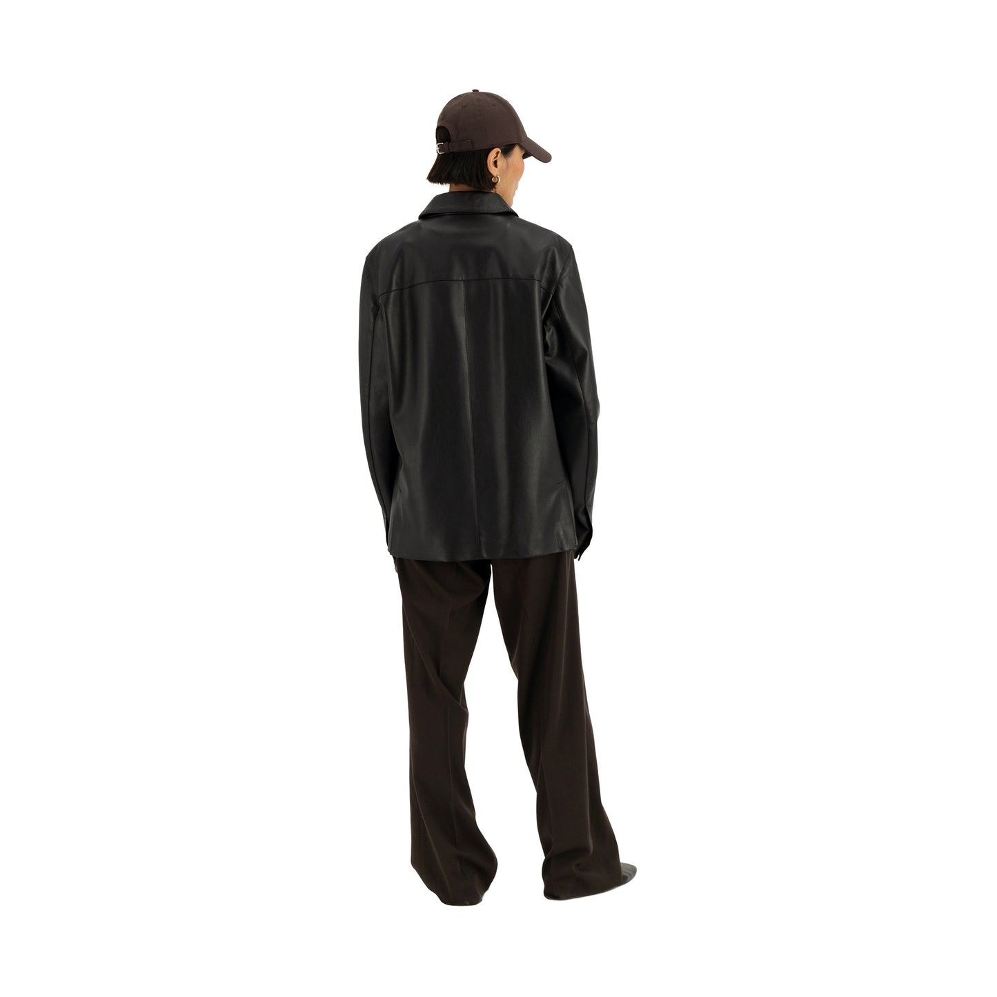 Owen Calf Leather Coaching Jacket Black