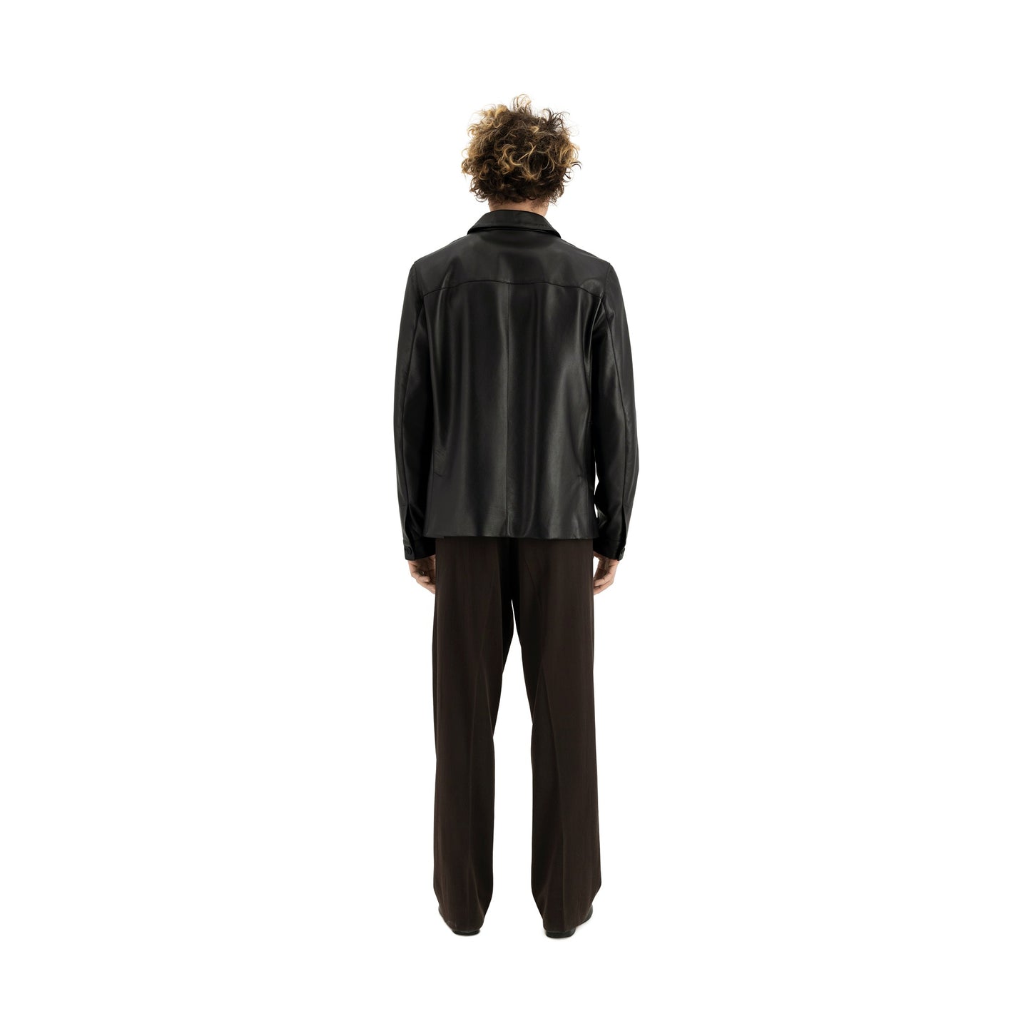 Owen Calf Leather Coaching Jacket Black
