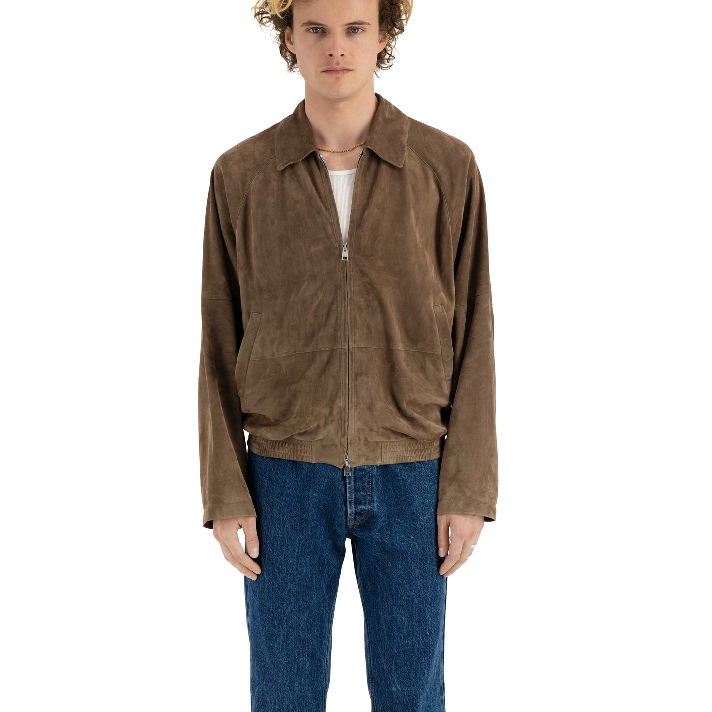 Alain Unlined Lamb Suede Blouson Mink
