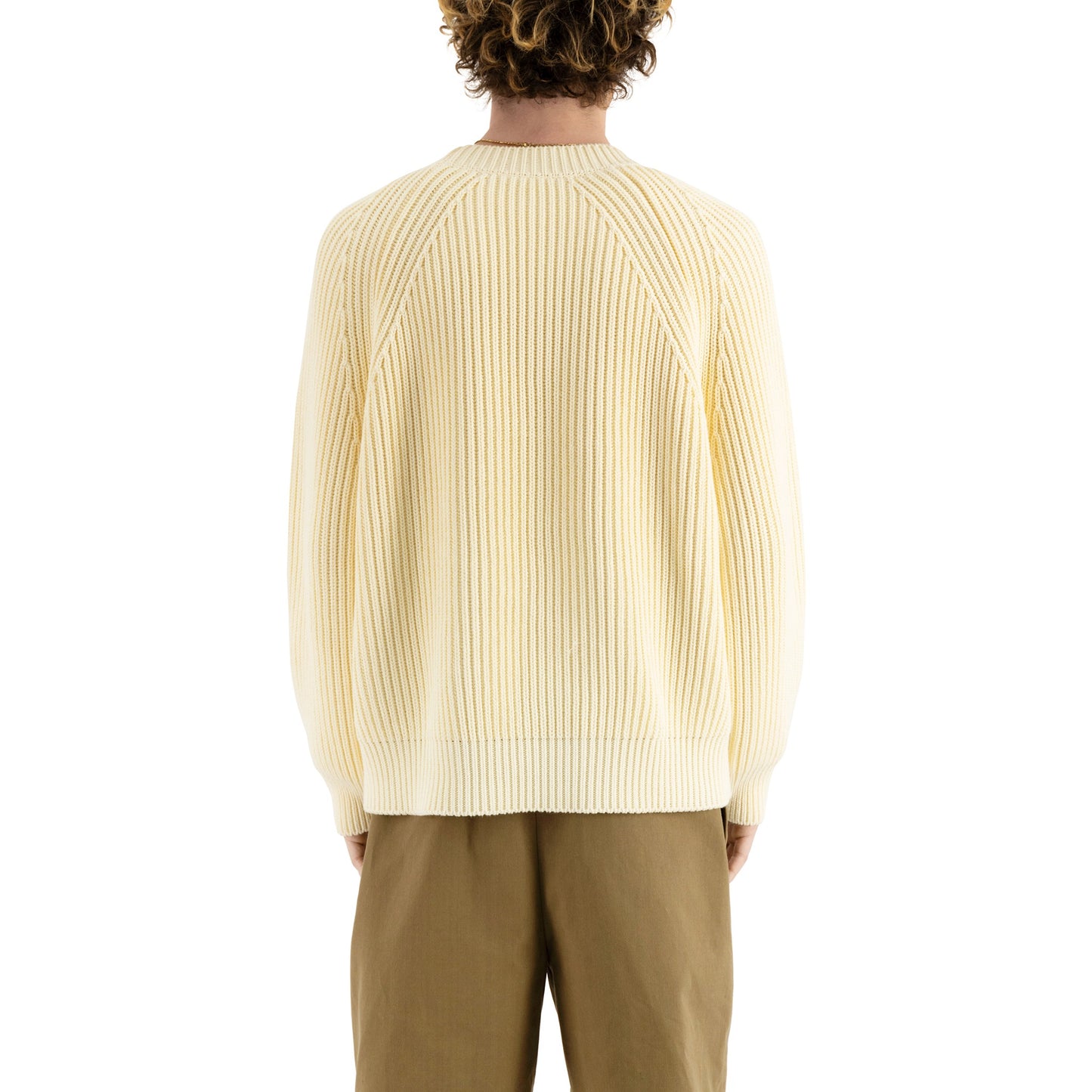 Michel Exaggerated Rib Cotton Crew Neck Butter White