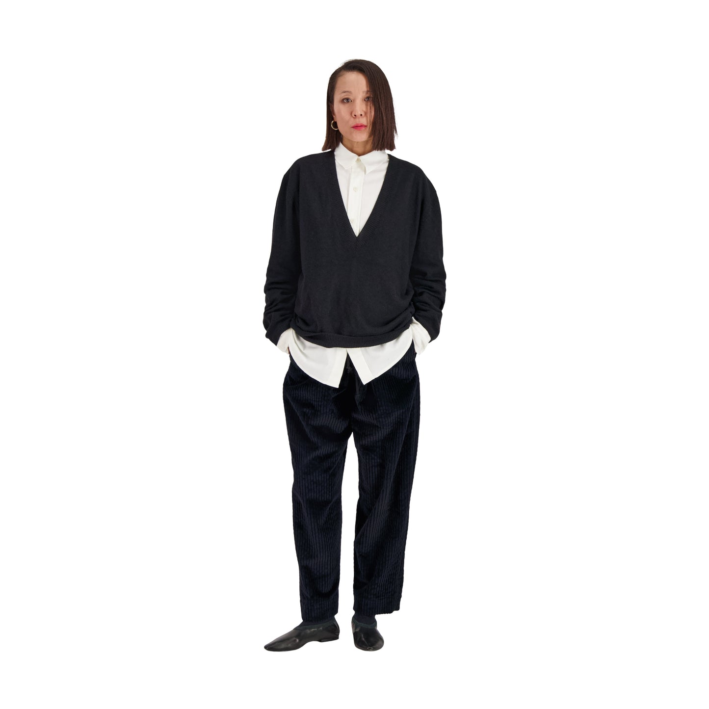 Joel Felted Cashmere V-Neck Black