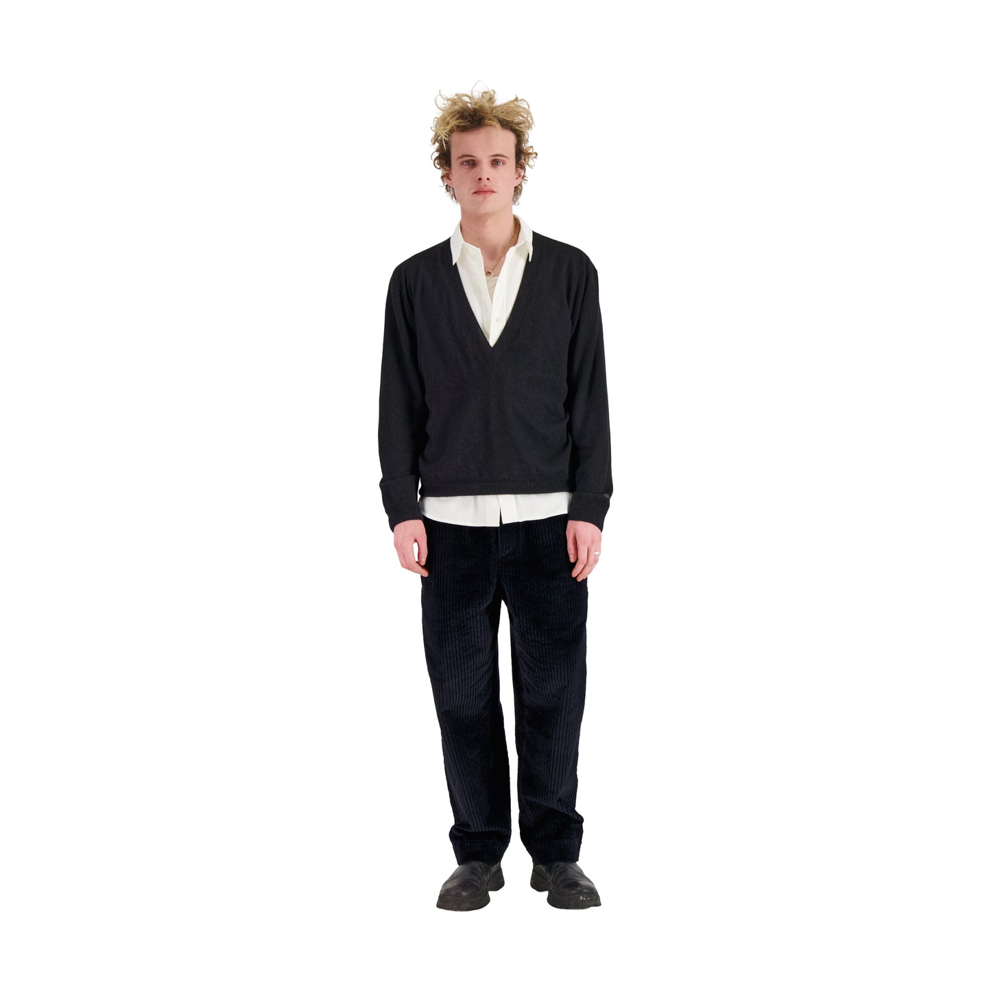 Joel Felted Cashmere V-Neck Black
