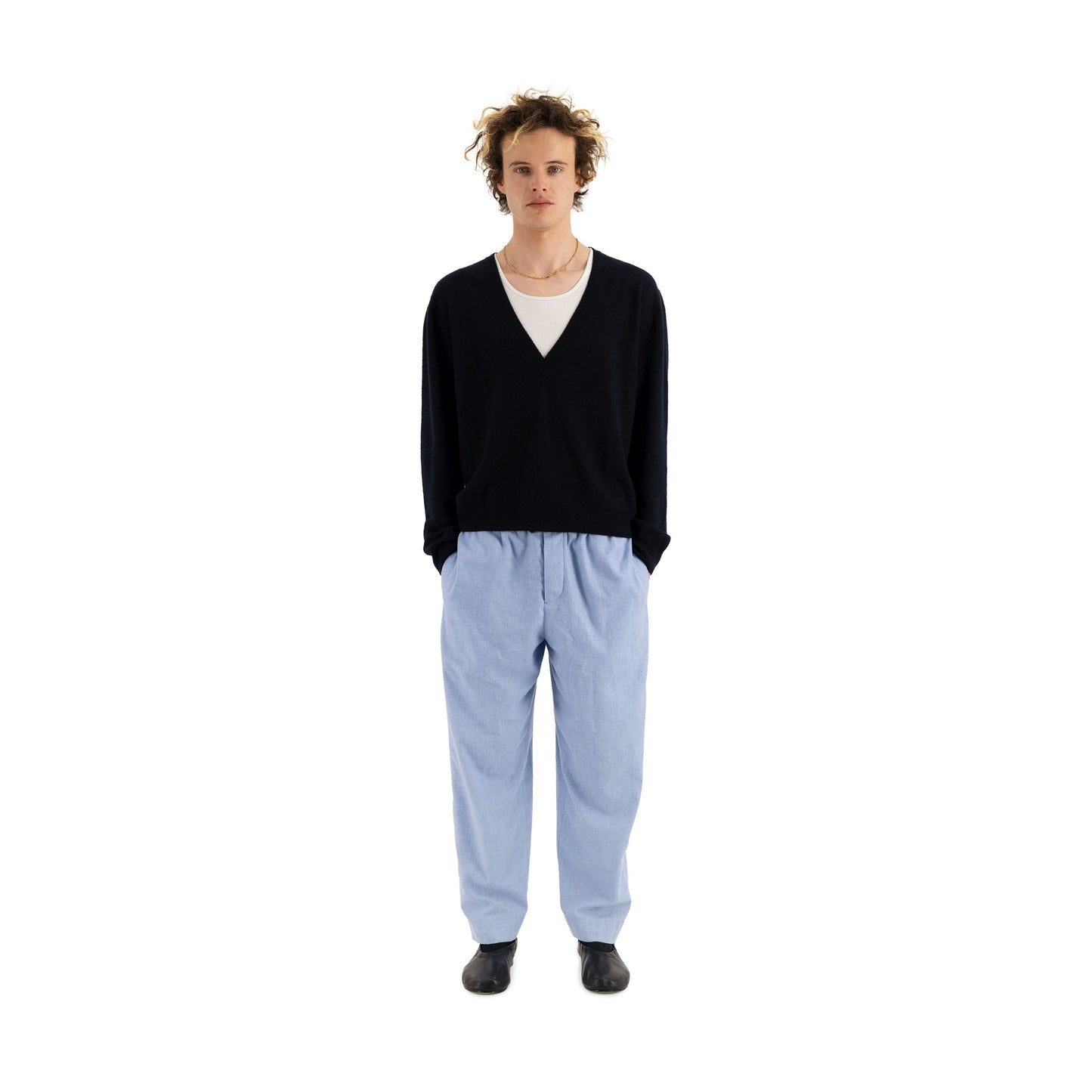 Joel Felted Cashmere V-Neck Midnight Blue