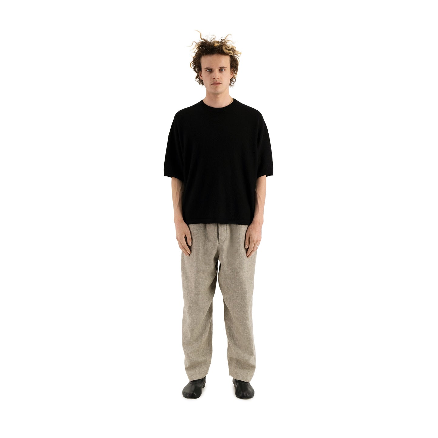Nat Felted Cashmere Surfer T Shirt Black