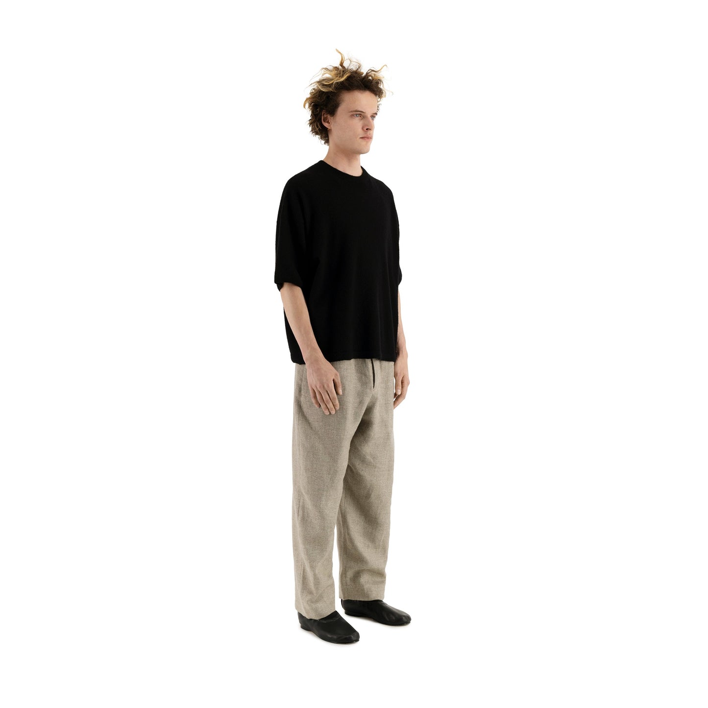 Nat Felted Cashmere Surfer T Shirt Black