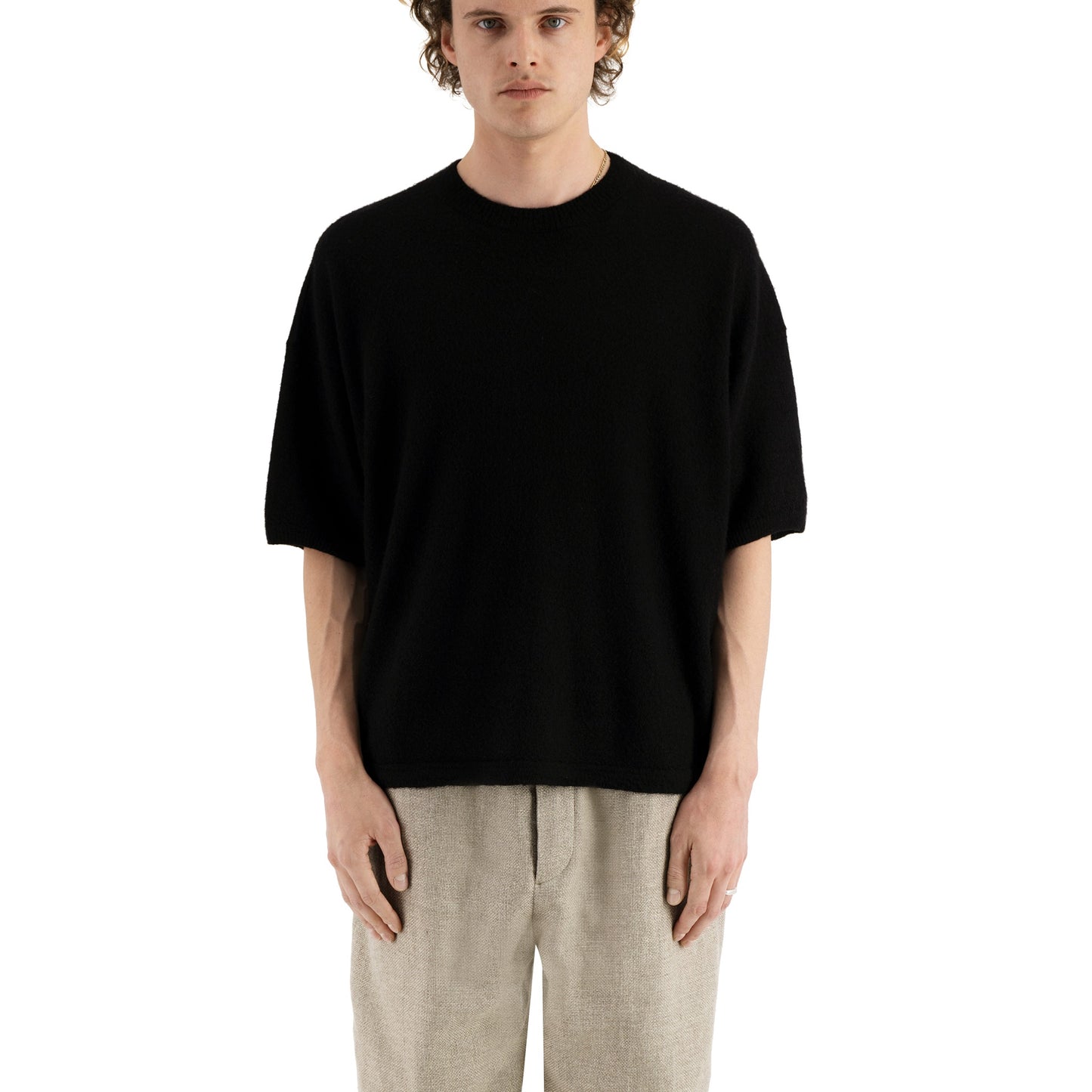 Nat Felted Cashmere Surfer T Shirt Black