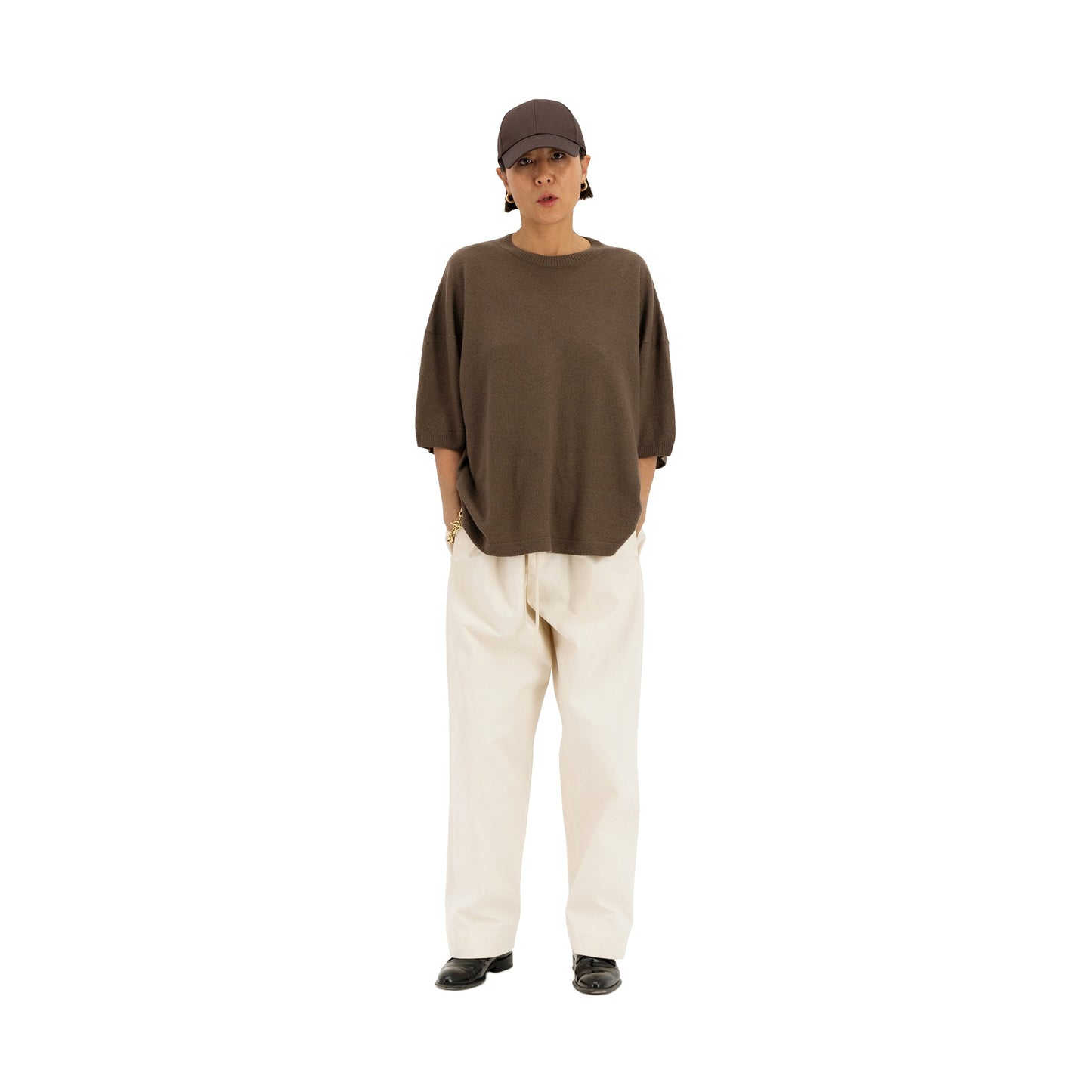 Nat Felted Cashmere Surfer T Shirt Mink