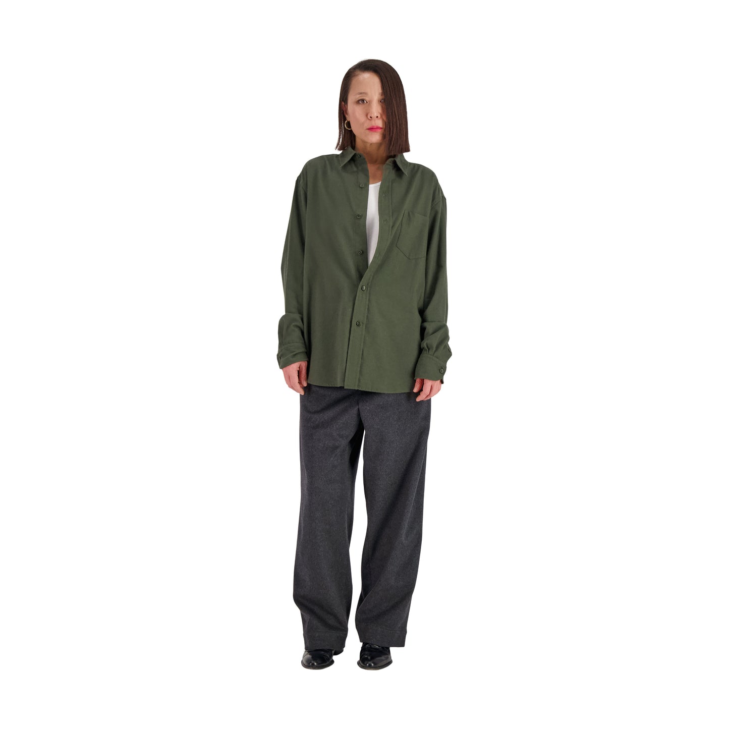 Pablo Unlined Cotton Cashmere Shirt Military Green