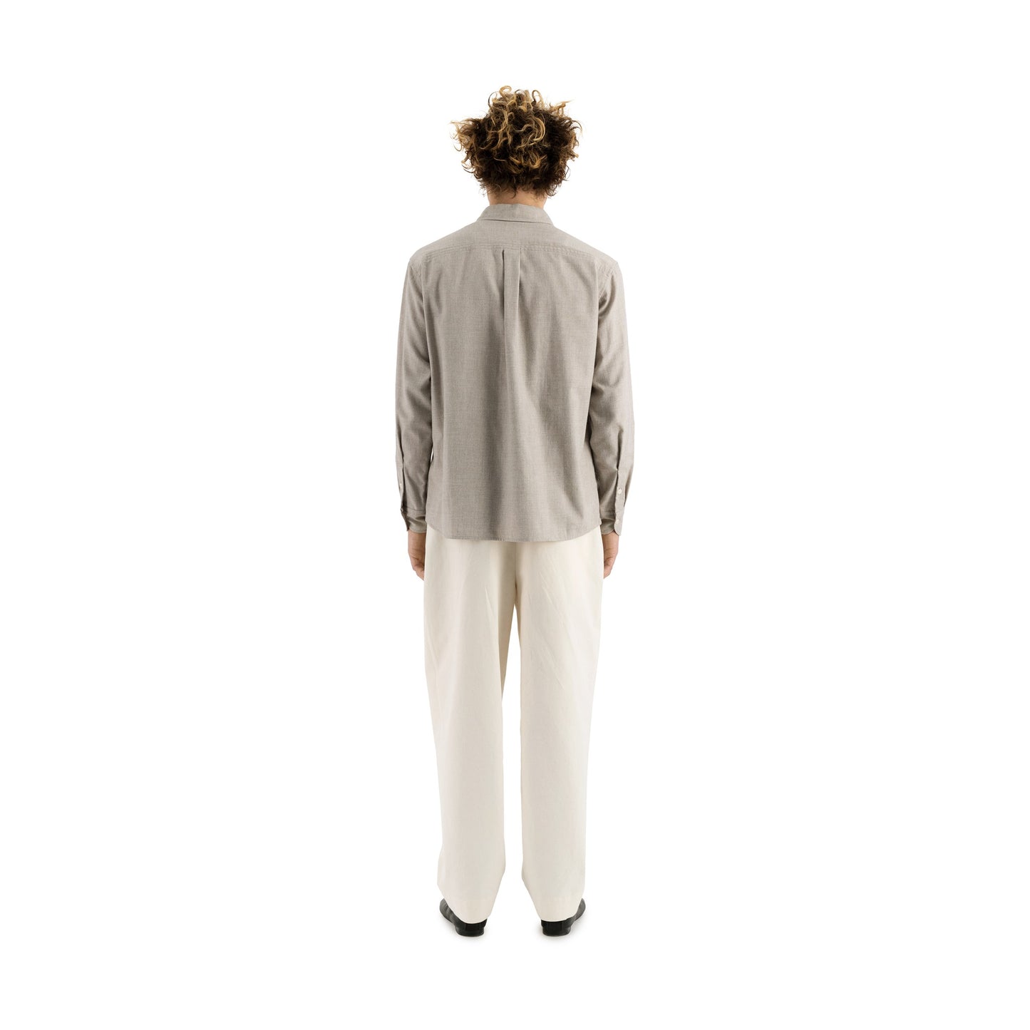 Pablo Unlined Cotton Cashmere Shirt Taupe Grey