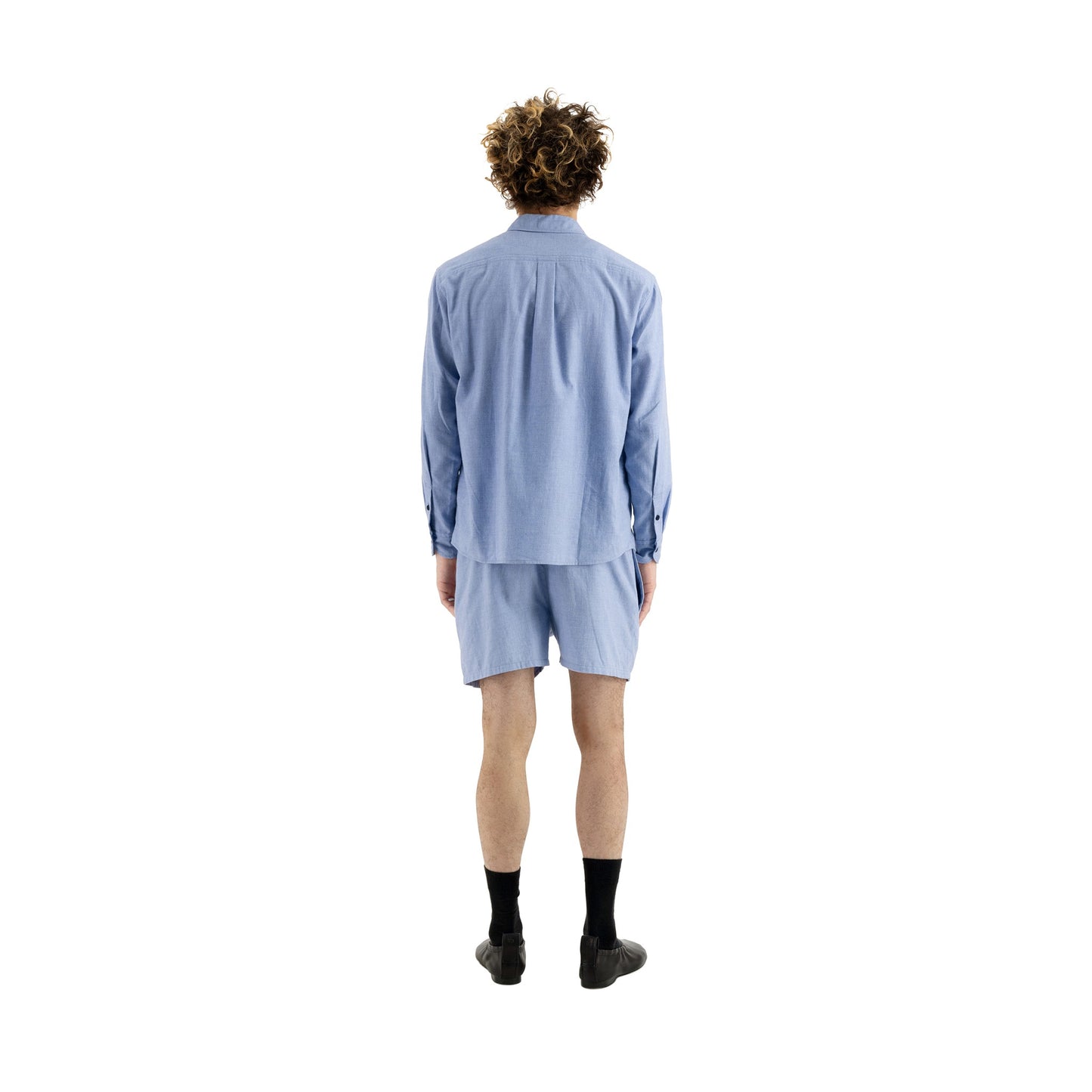 Pablo Unlined Cotton Cashmere Shirt Chambray Blue