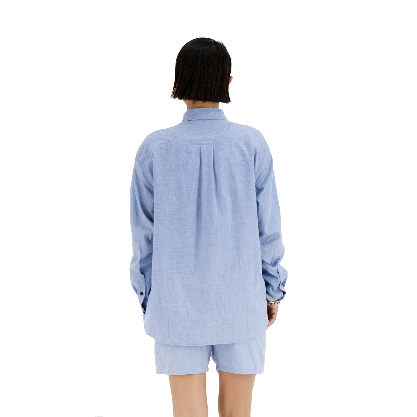 Pablo Unlined Cotton Cashmere Shirt Chambray Blue