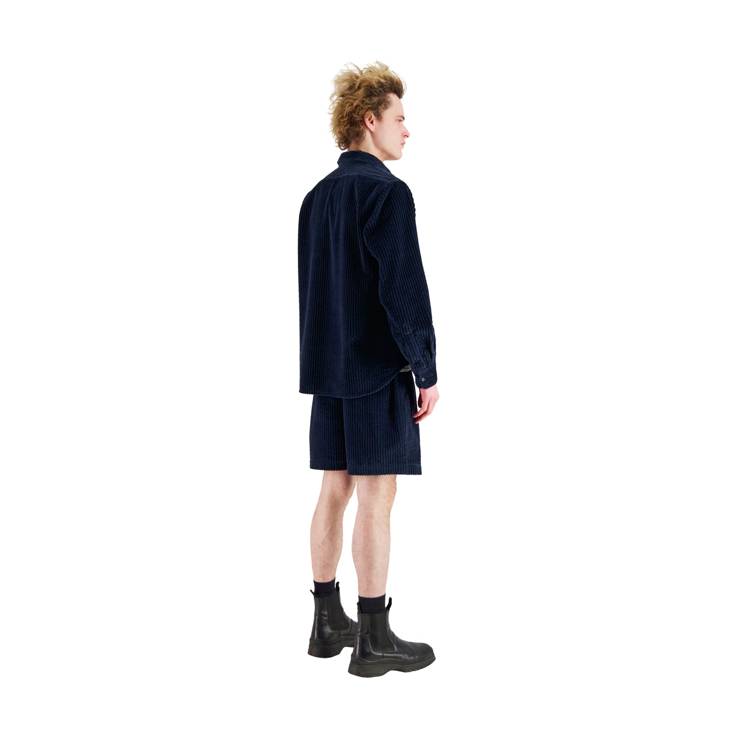 Lee Unlined Exaggerated Cotton Corduroy Frock Shirt Midnight Blue