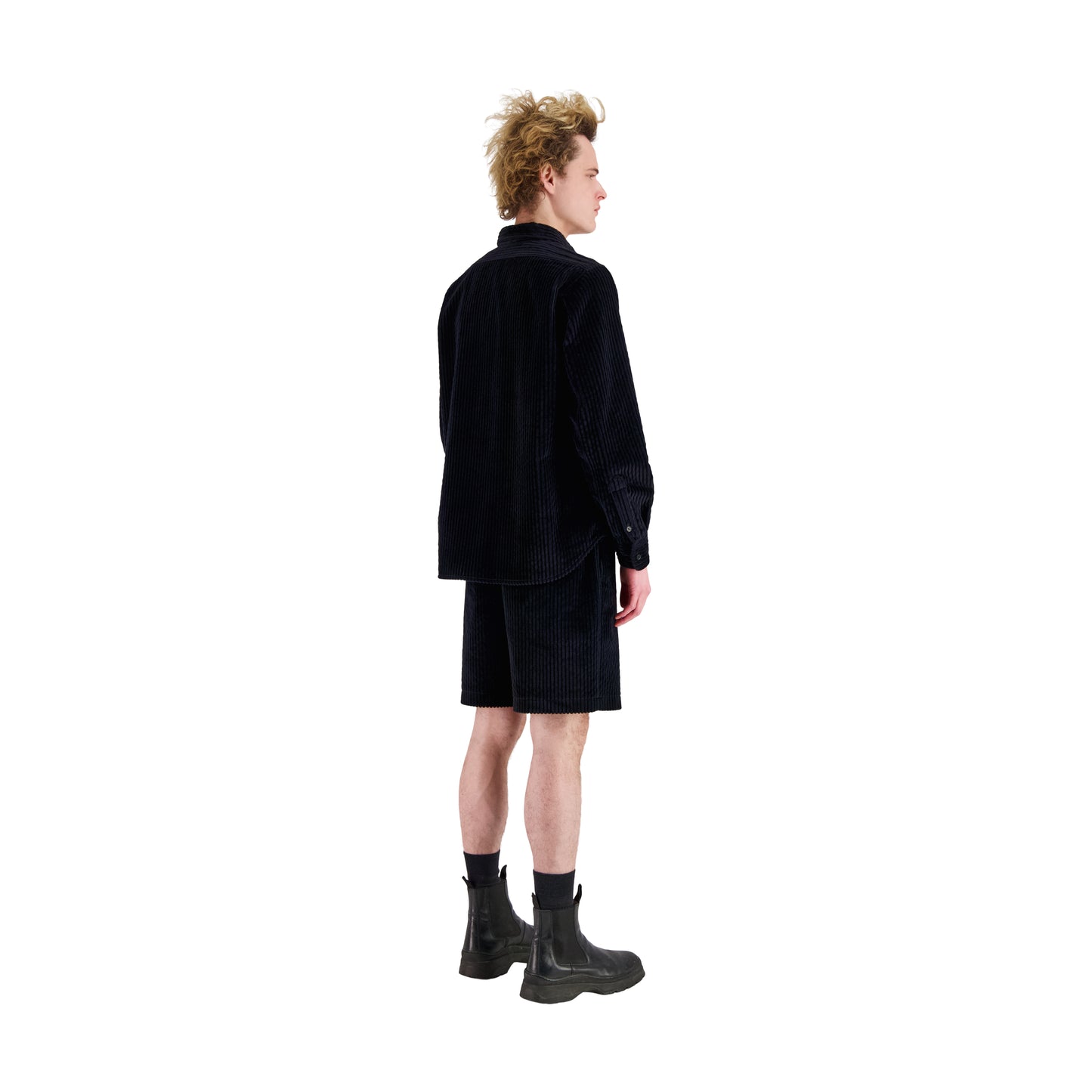 Lee Unlined Exaggerated Cotton Corduroy Frock Shirt Black