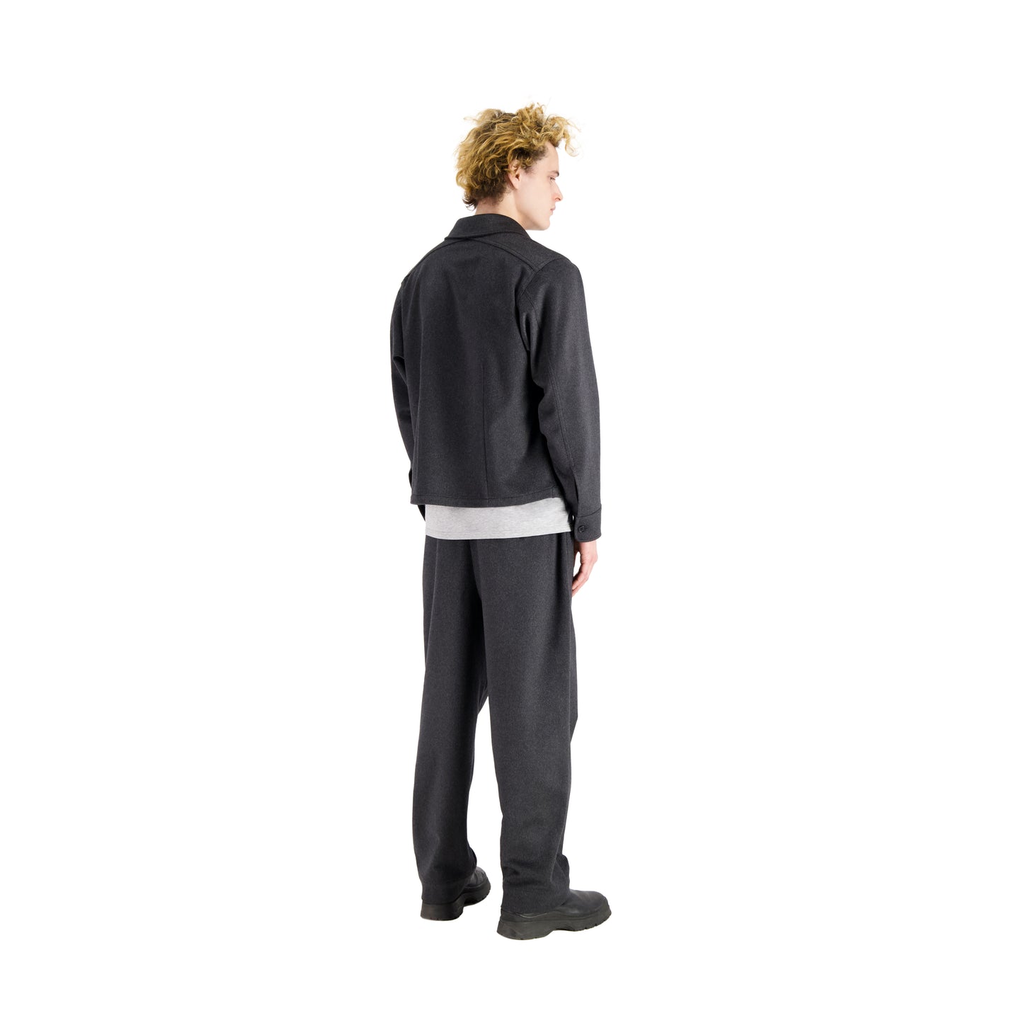 Juergen Cashmere Unlined Overshirt Dark Charcoal Melange