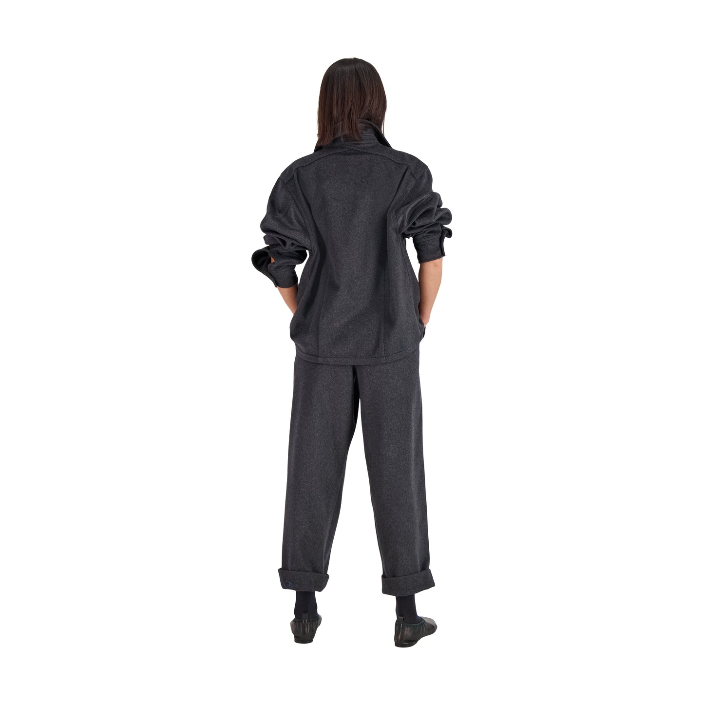 Juergen Cashmere Unlined Overshirt Dark Charcoal Melange