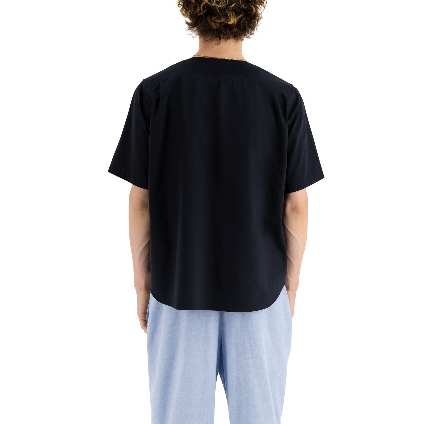 Mike Short Sleeve Baseball Shirt Midnight Blue