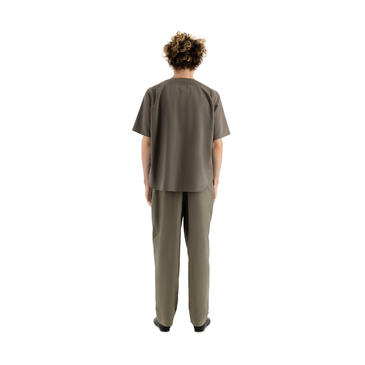 Mike Short Sleeve Cotton Baseball Shirt Weimaraner Grey