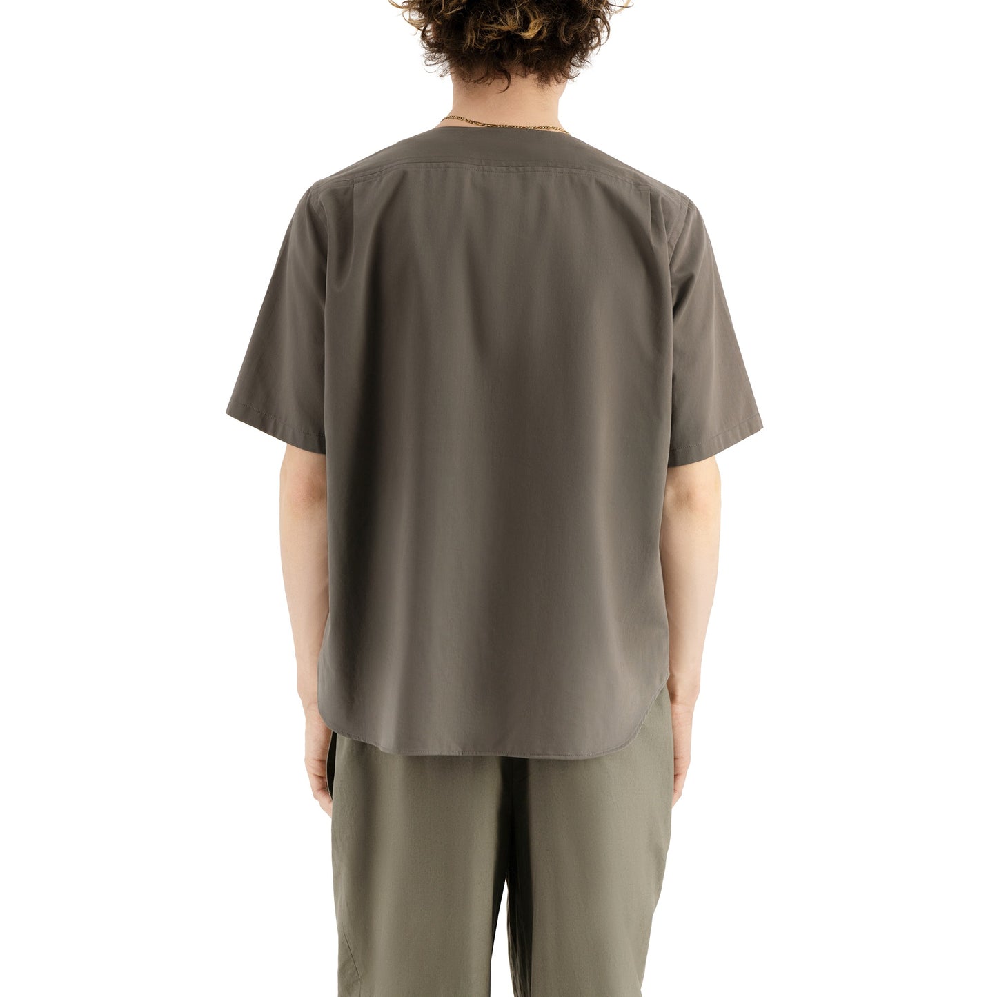 Mike Short Sleeve Cotton Baseball Shirt Weimaraner Grey