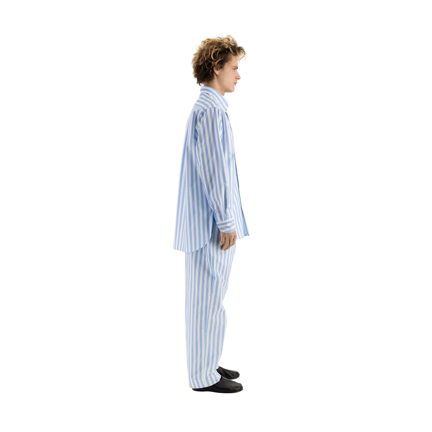 Pablo Exaggerated Unlined Shirt Light Blue Stripe