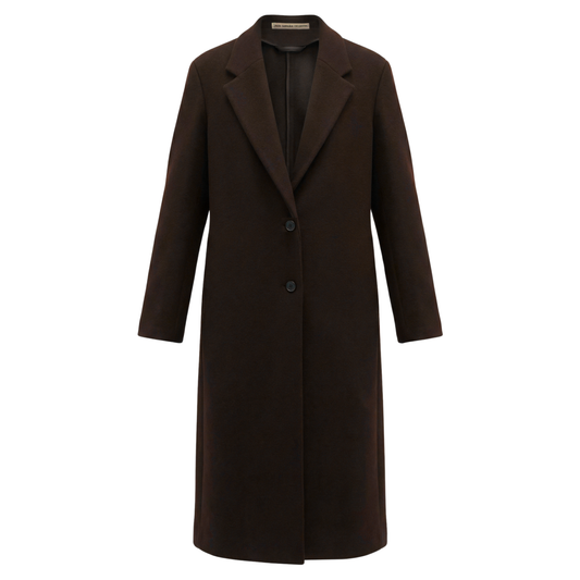 Hugo Long Single Breasted Boiled Wool Coat