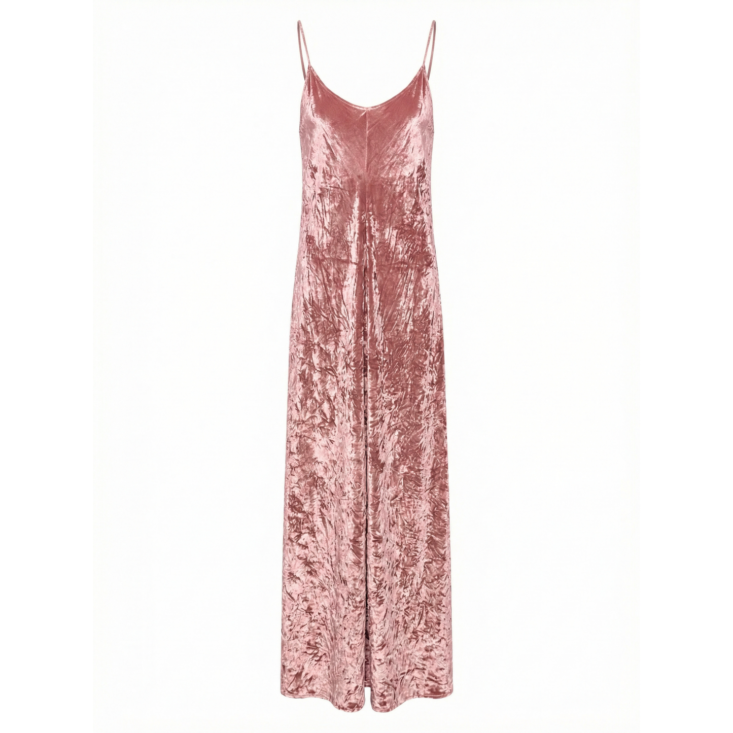 Alma Long Crushed Velvet Slip Dress