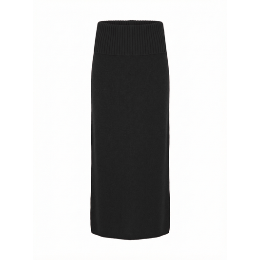 Corin Midweight Cashmere Black Split Tube Skirt