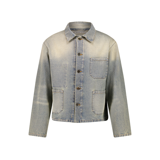 Bill Cropped Teawash Denim Workwear Jacket