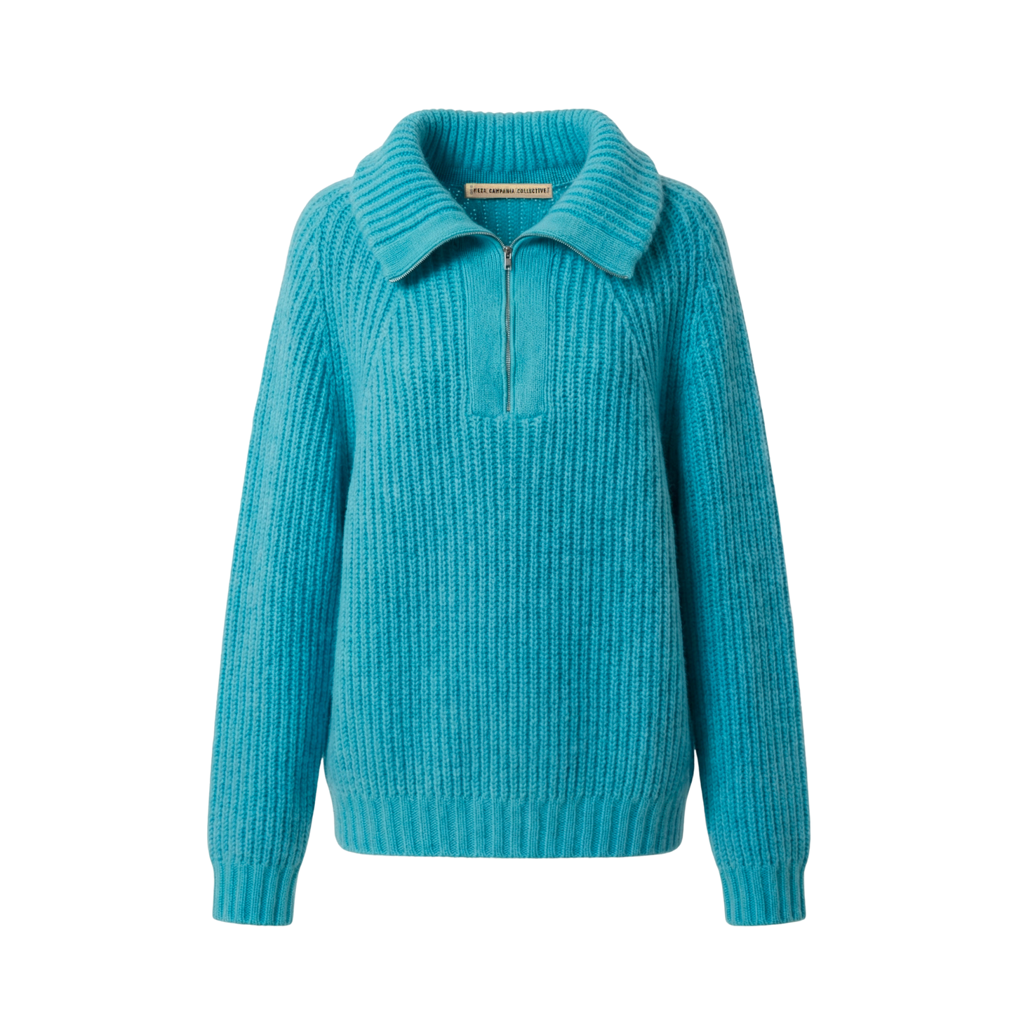 Michel Exaggerated Rib Casmhere Half Zip