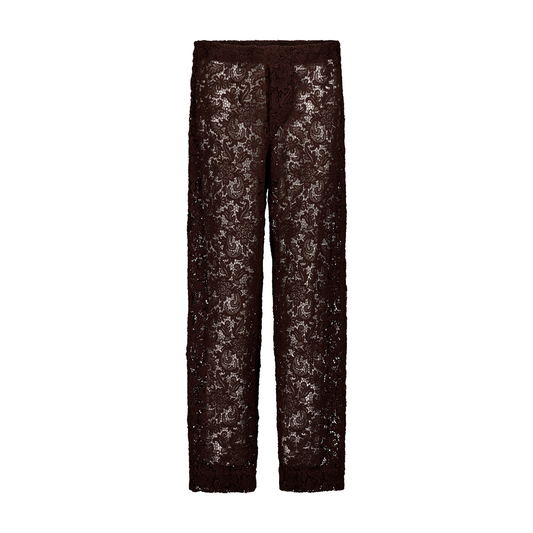Ed Slim Unlined Cotton Lace Drawstring Trousers