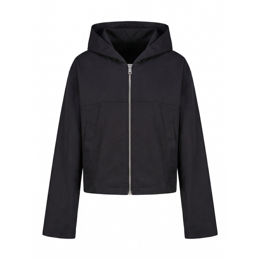 Hooded Cotton Crop Blouson