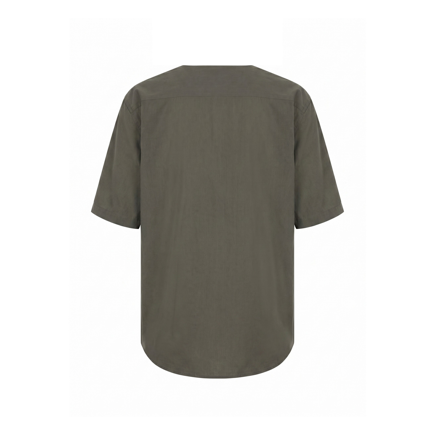 Mason Collarless Short Sleeve Cotton Shirt