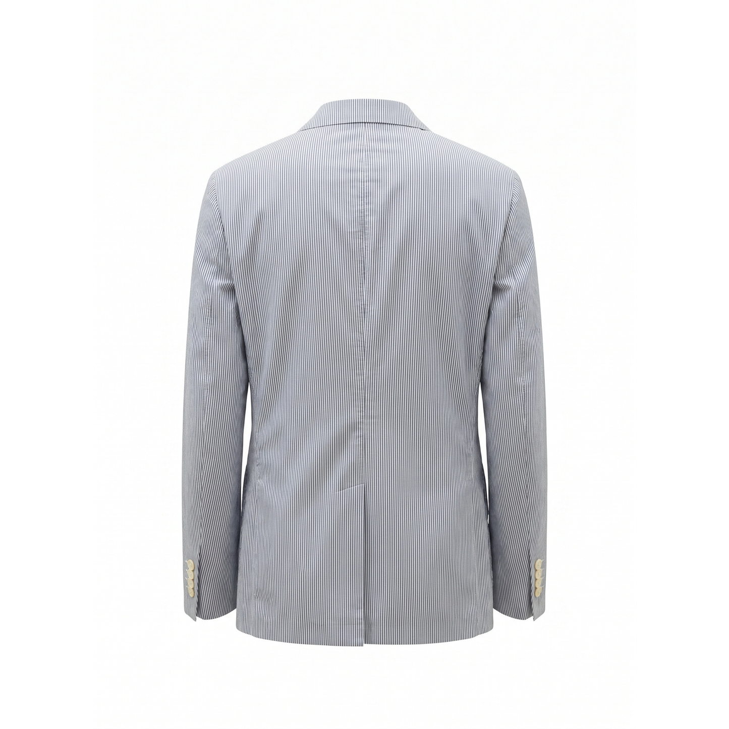 Lucien Unlined Striped Cotton Double Breasted Jacket