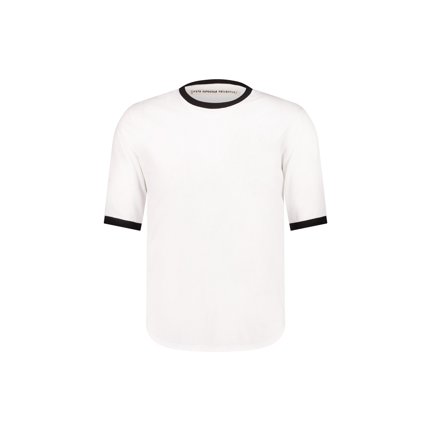 Lucy Curved Hem Jersey Cotton Fitted T Shirt + Black Trims