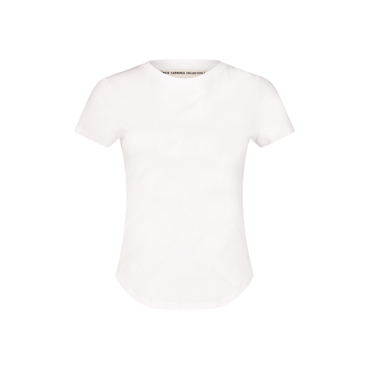 Lucy Curved Hem Jersey Cotton Fitted T Shirt