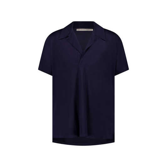 Vic No-Button Silk Polo Shirt
