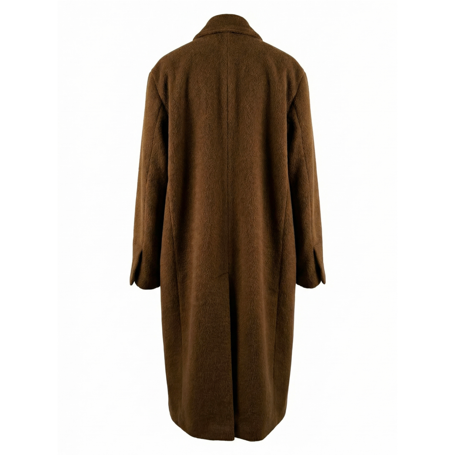 Vanley Long Double Breasted Alpaca Wool Coat in Dark Beige