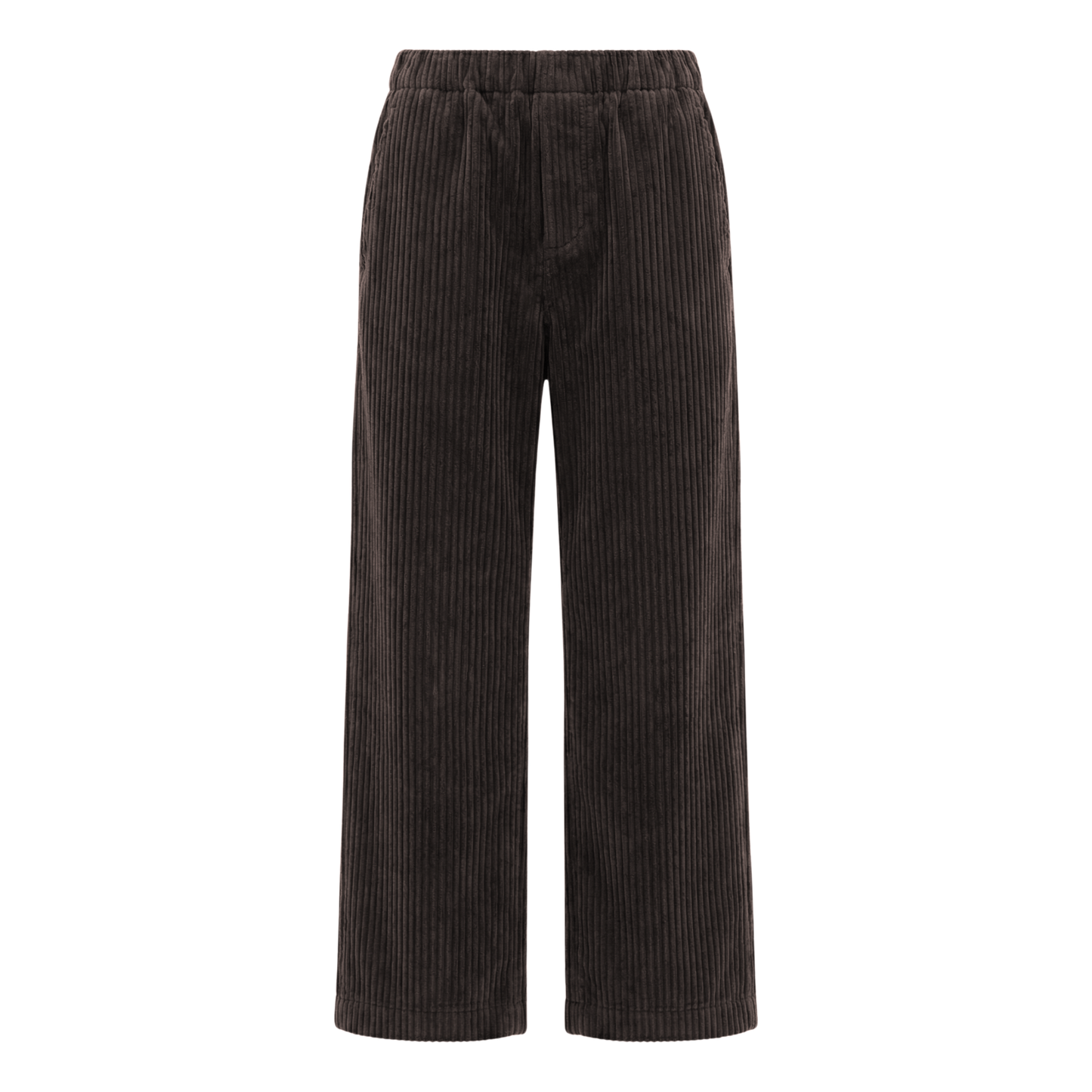 Ed Unlined Exaggerated Cotton Corduroy Drawstring Trousers in Dark Chocolate Brown