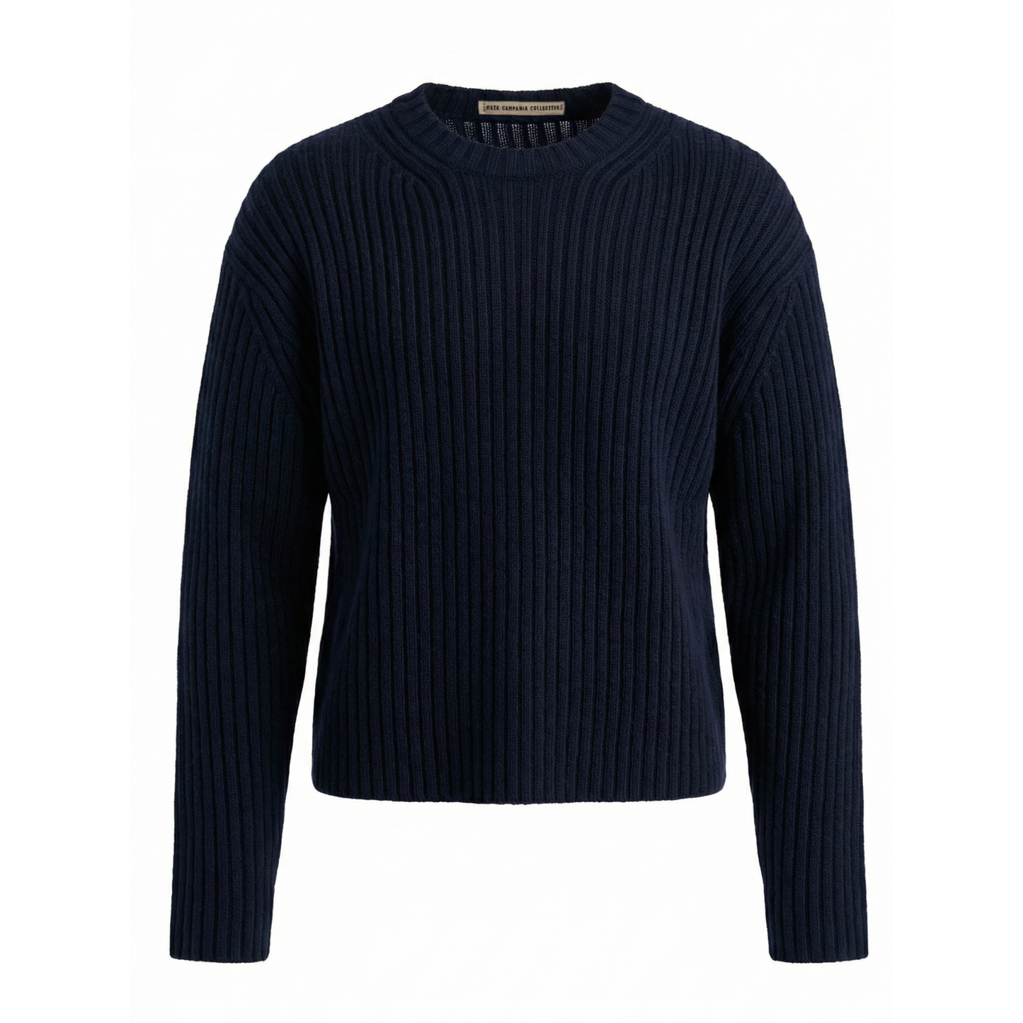 Pier Military Wool Cashmere Crew Neck in Midnight Blue