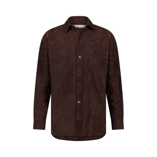 Pablo Exaggerated Unlined Lamb Suede Shirt