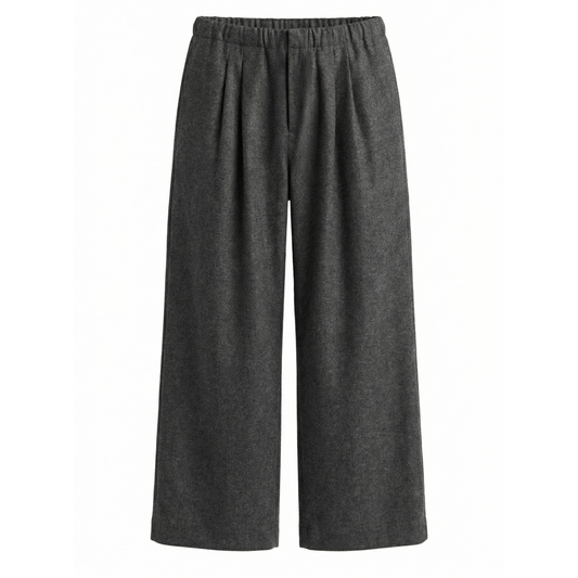 Trace Pleated Midweight Felted Wool Drawstring Trousers