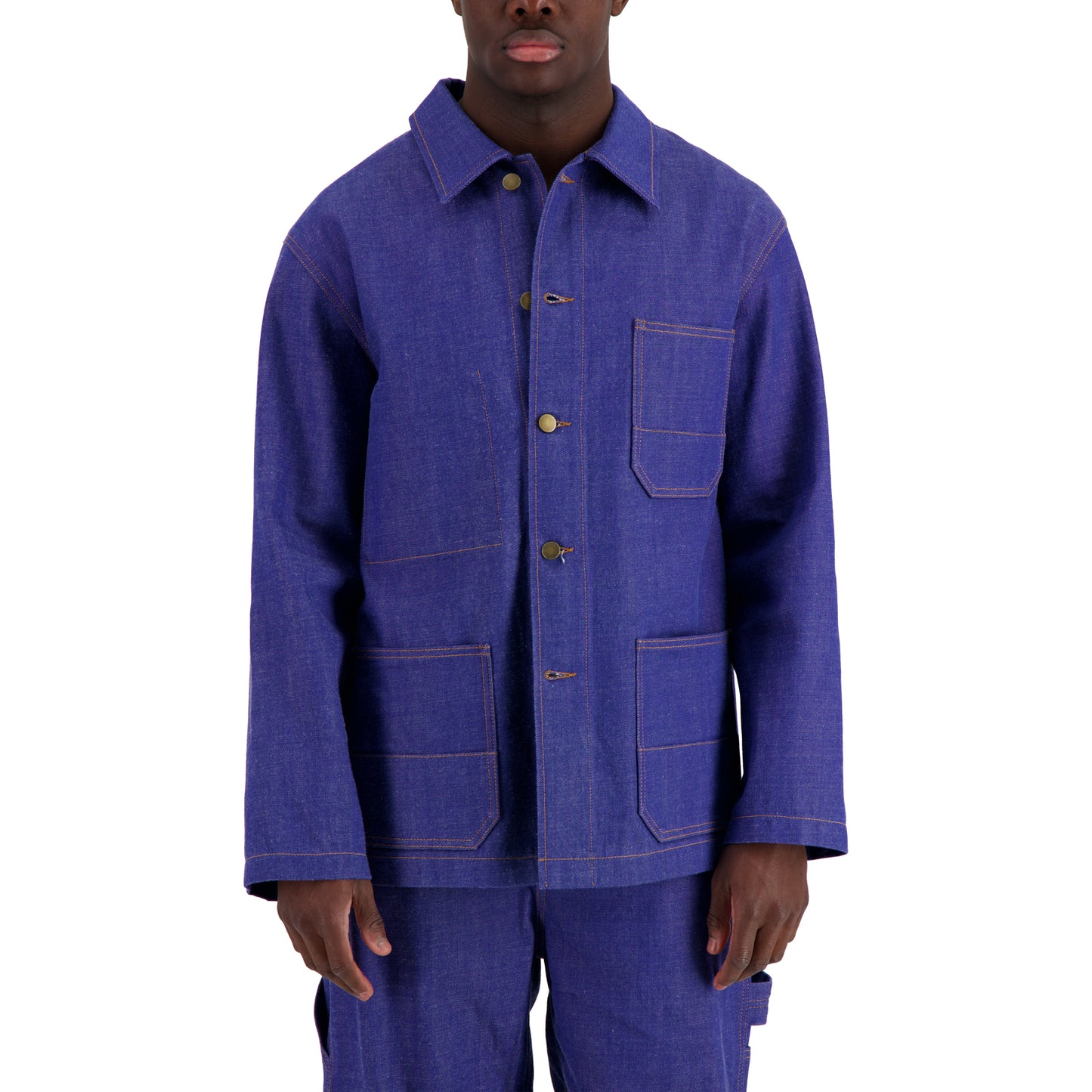Bill Unlined Denim Workwear Jacket Blue Raw Denim