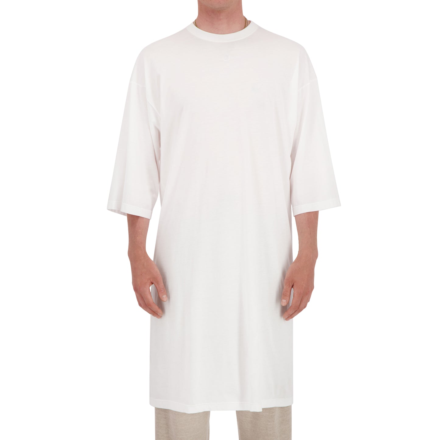 Damien Jersey Cotton Extralong T Shirt White