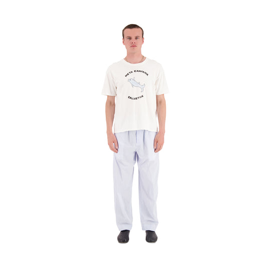 Peter Dolphin Print Jersey Cotton T Shirt White