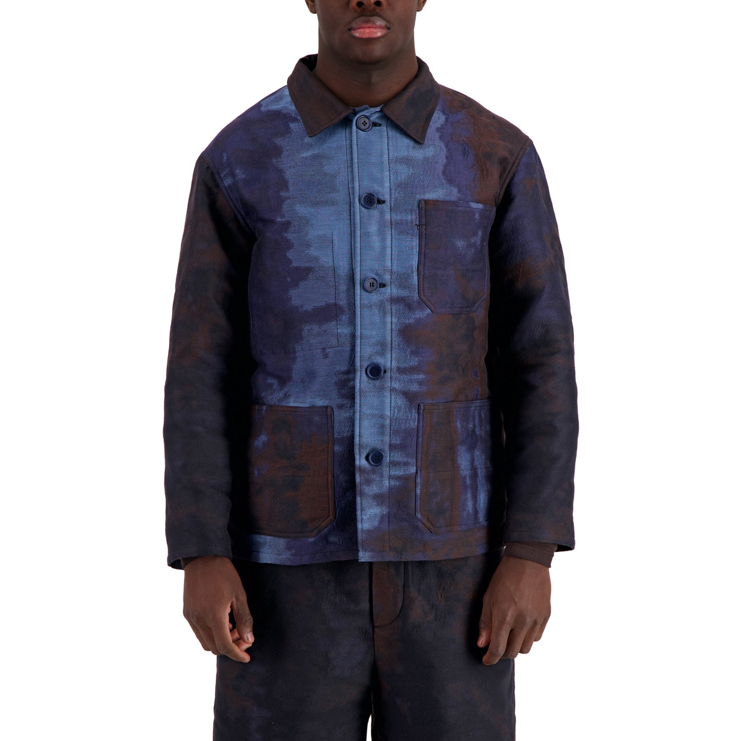 Bill Unlined Cotton Silk Jacquard Workwear Jacket Multi-Color