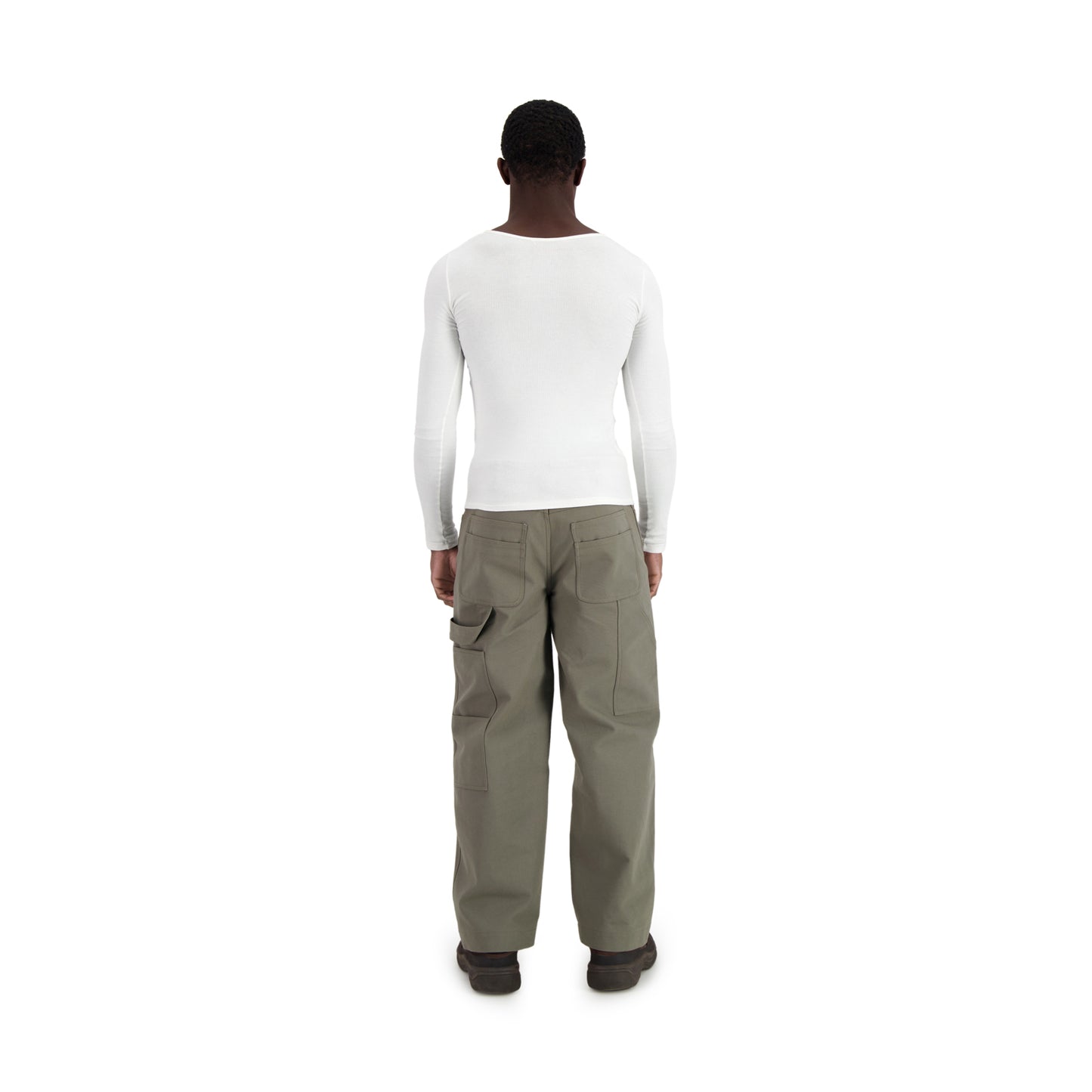 Frankie Cotton Straight Leg Workwear Trousers Weimaraner Grey