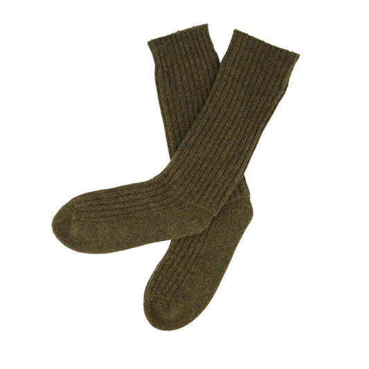 Michel Exaggerated Rib Cashmere Socks Weimaraner Grey