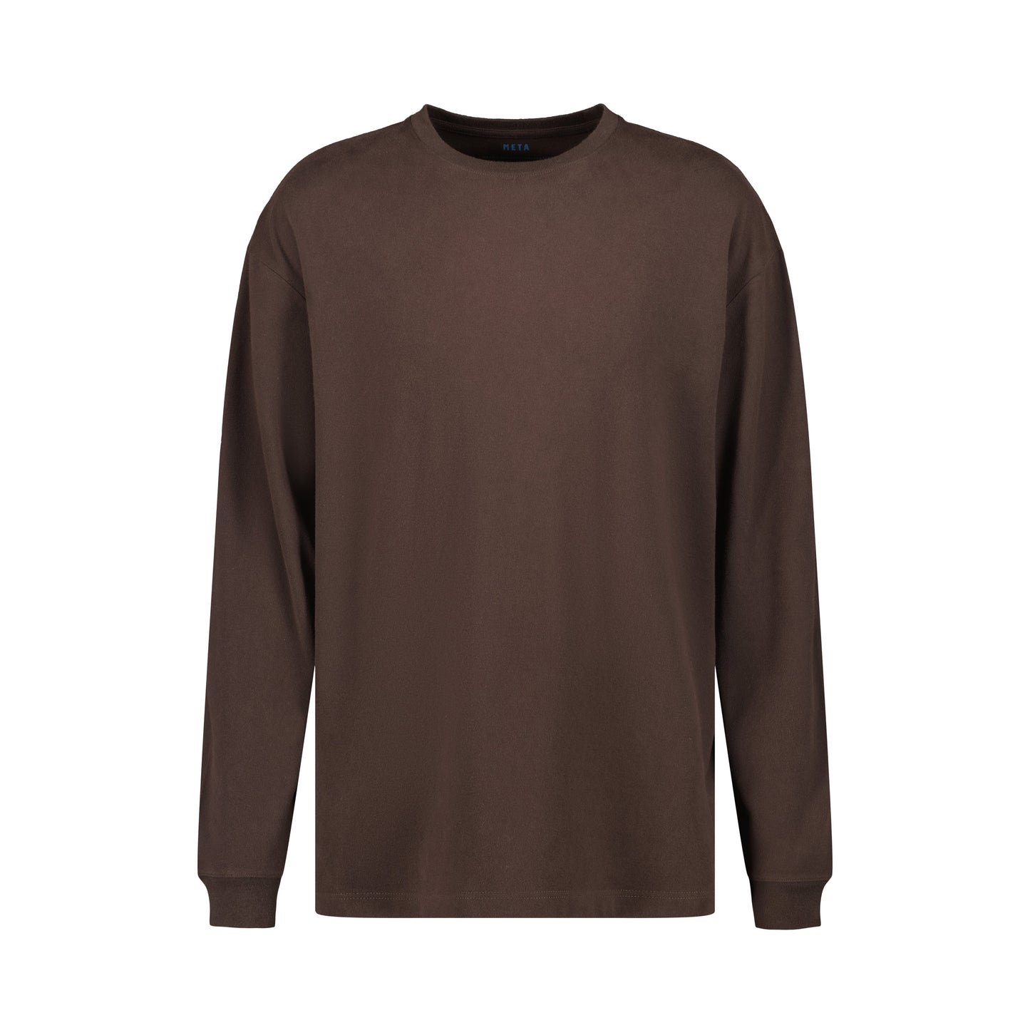 Robert Long Sleeve Cotton T Shirt Dark Chocolate Brown