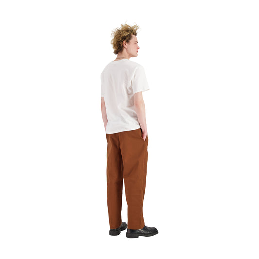 Ed Unlined Drawstring Trousers Rust Brown